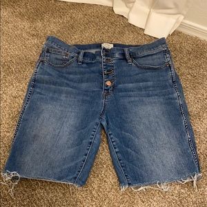 Cutoff denim Bermuda shorts
